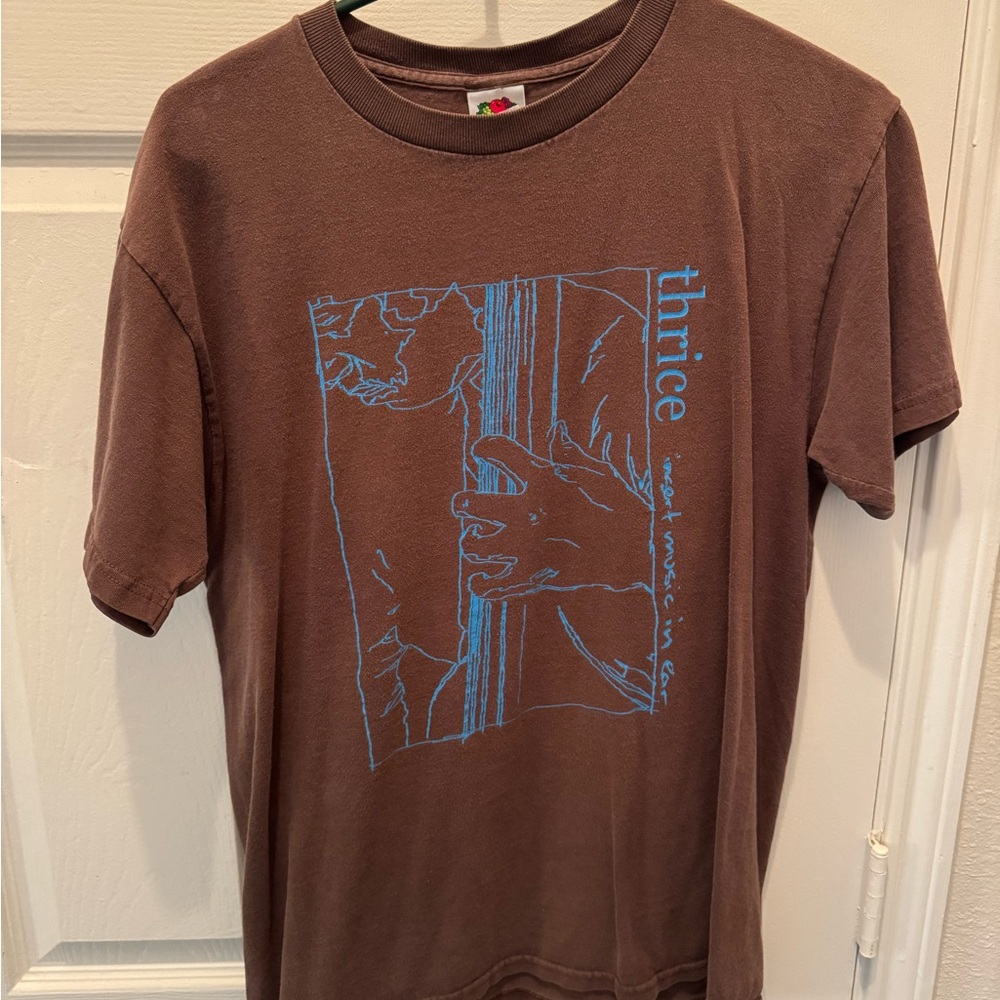 Brown Thrice: Insert Music In Ear Artist In The Ambulance Tour Shirt